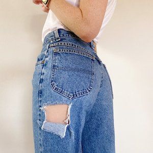 Vintage Riders Hand Distressed Straight Leg Jeans